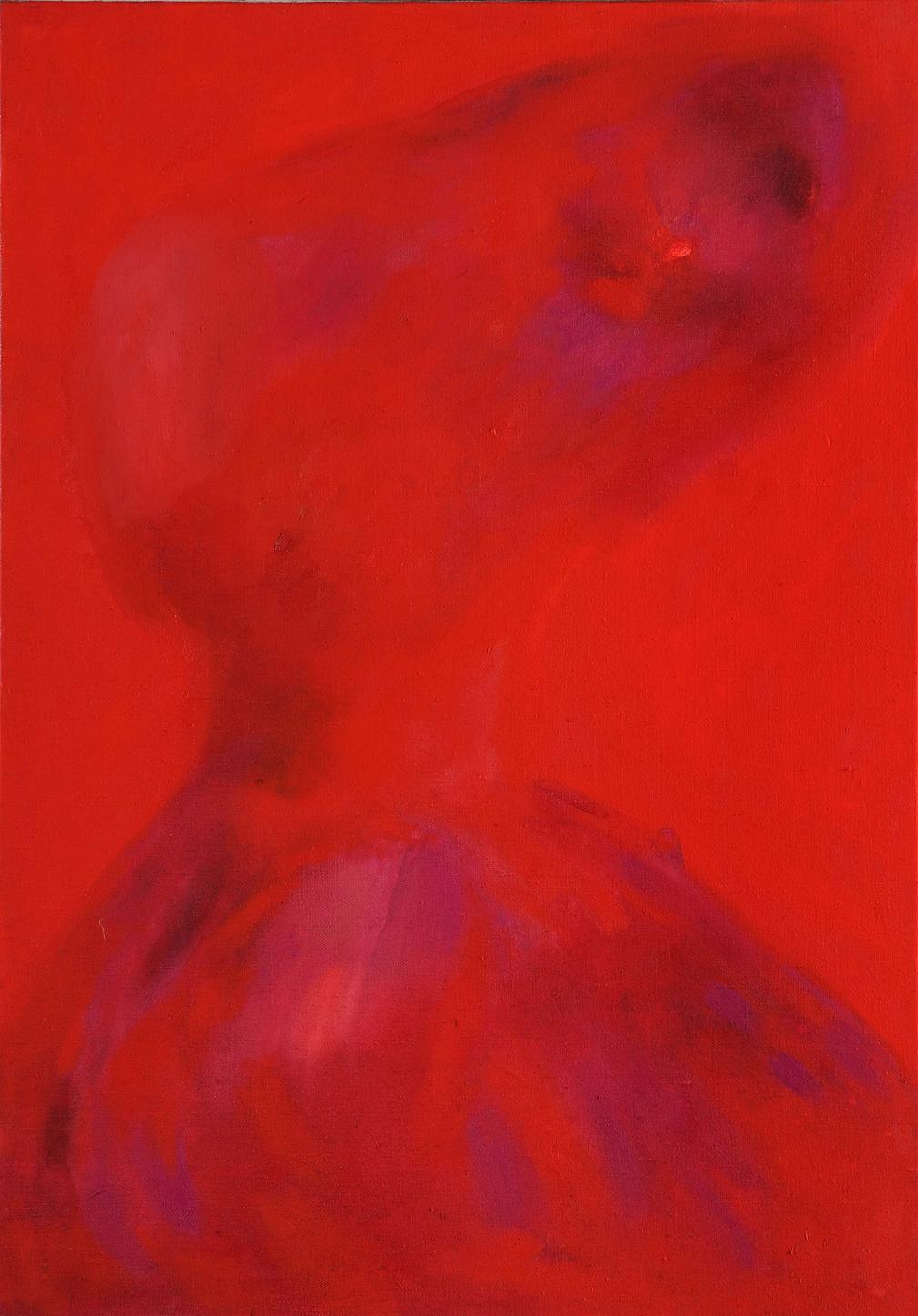 Ruda Pani - Crimson Woman - Dame Rouge 100 x 70